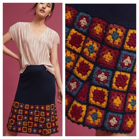 Anthropologie Dresses & Skirts - Anthropologie Harlyn Square Crochet Knit Skirt S